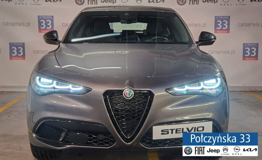Alfa Romeo Stelvio Veloce Q4 AT 2.0 280 KM | Grafitowy Vesuvio | Czarna skóra | MY23