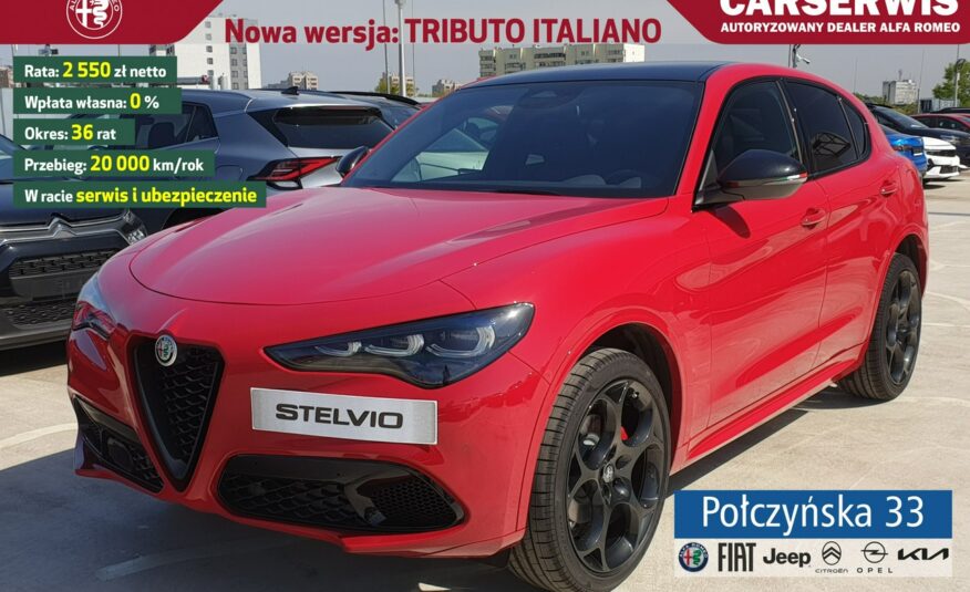 Alfa Romeo Stelvio Tributo Italiano Q4 AT 2.0 280 KM|Pakiet Techno|Rata 2550 zł netto