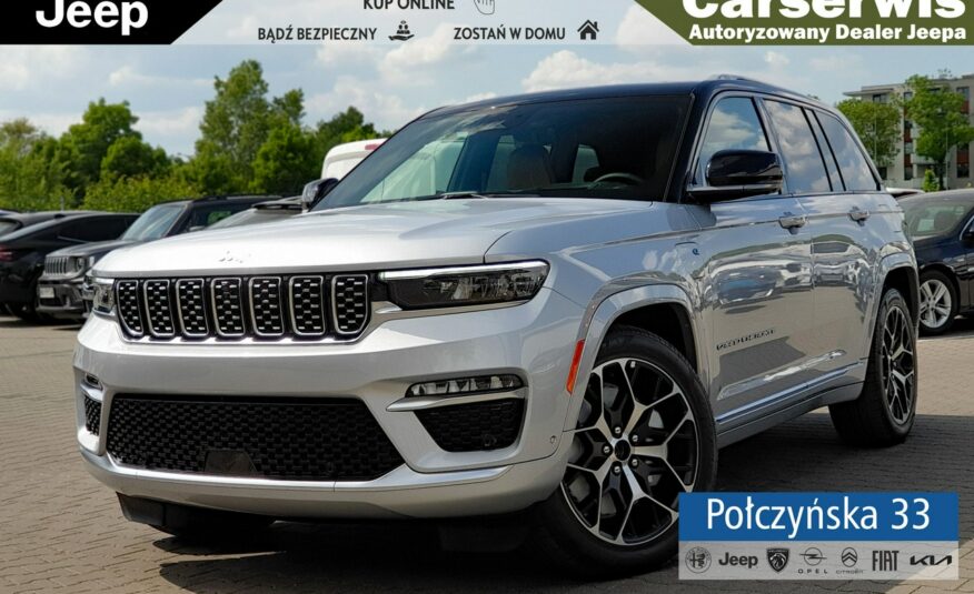 Jeep Grand Cherokee WL Summit Reserve 2.0 PHEV 388KM | Silver Zenith / Czarna skóra | 2024