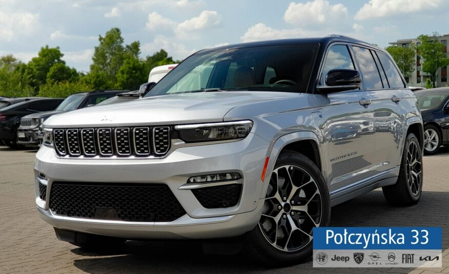 Jeep Grand Cherokee WL Summit Reserve 2.0 PHEV 388KM | Silver Zenith / Czarna skóra | 2024