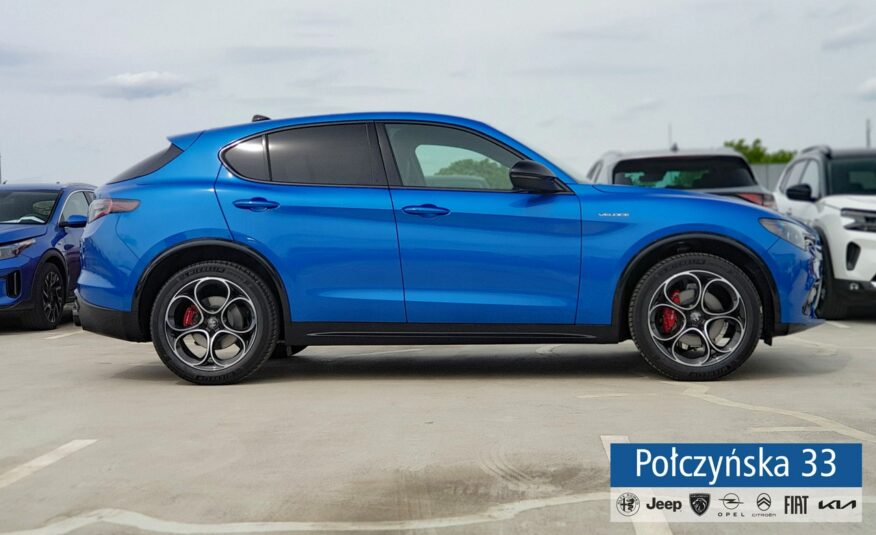 Alfa Romeo Stelvio Veloce Q4 AT 2.0 280 KM|Misano Blue|Szklany dach/ Pak Techno|2024